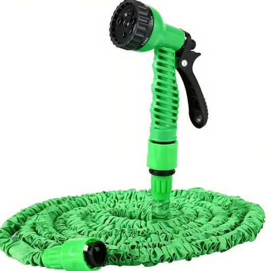Expandable Garden Hose with Brass Connectors and Multi Pattern Spray Nozzle