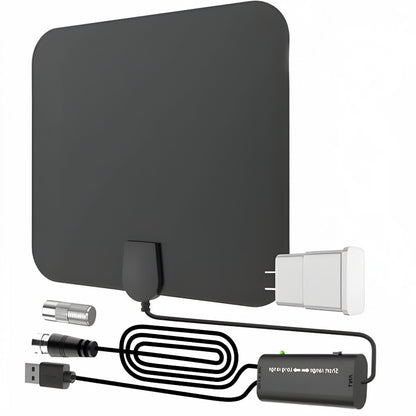 Indoor Digital TV Antenna with Signal Booster and 37dB Amplification for Local Channels