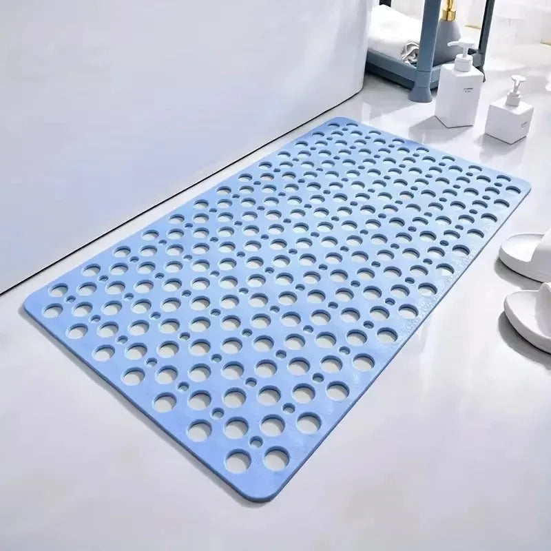 Suction Cup Bath Mat with Textured Grip and Drainage Holes, Machine Washable