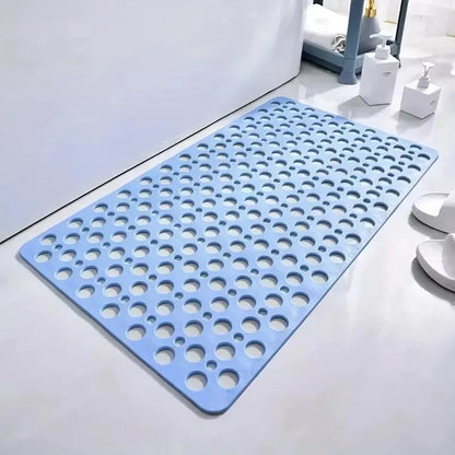 Suction Cup Bath Mat with Textured Grip and Drainage Holes, Machine Washable