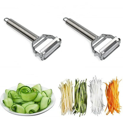 Stainless Steel Vegetable Peeler with Julienne Blade and Dual Cutting Functions