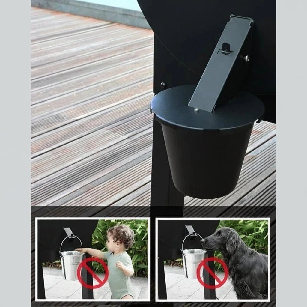 Grill Grease Collector with Reusable Liner and Fitted Lid for Pellet Grills