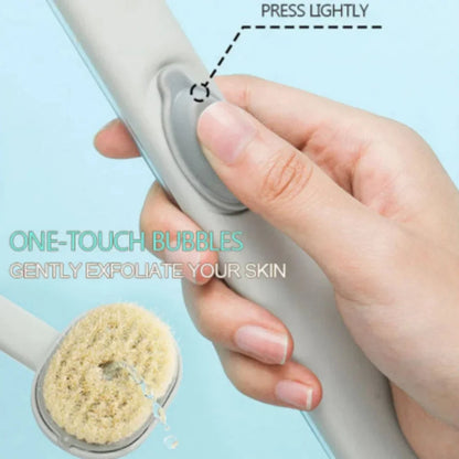 Back Scrubber with Gel Dispenser and Curved Handle, 14.2 Inch Reach