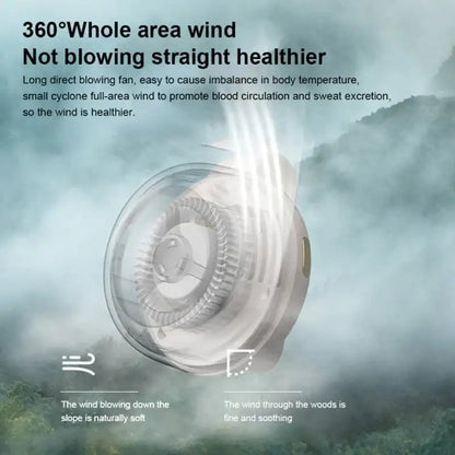 Bladeless Clip Fan with Neck Strap and 23-Hour Battery, Wearable Design