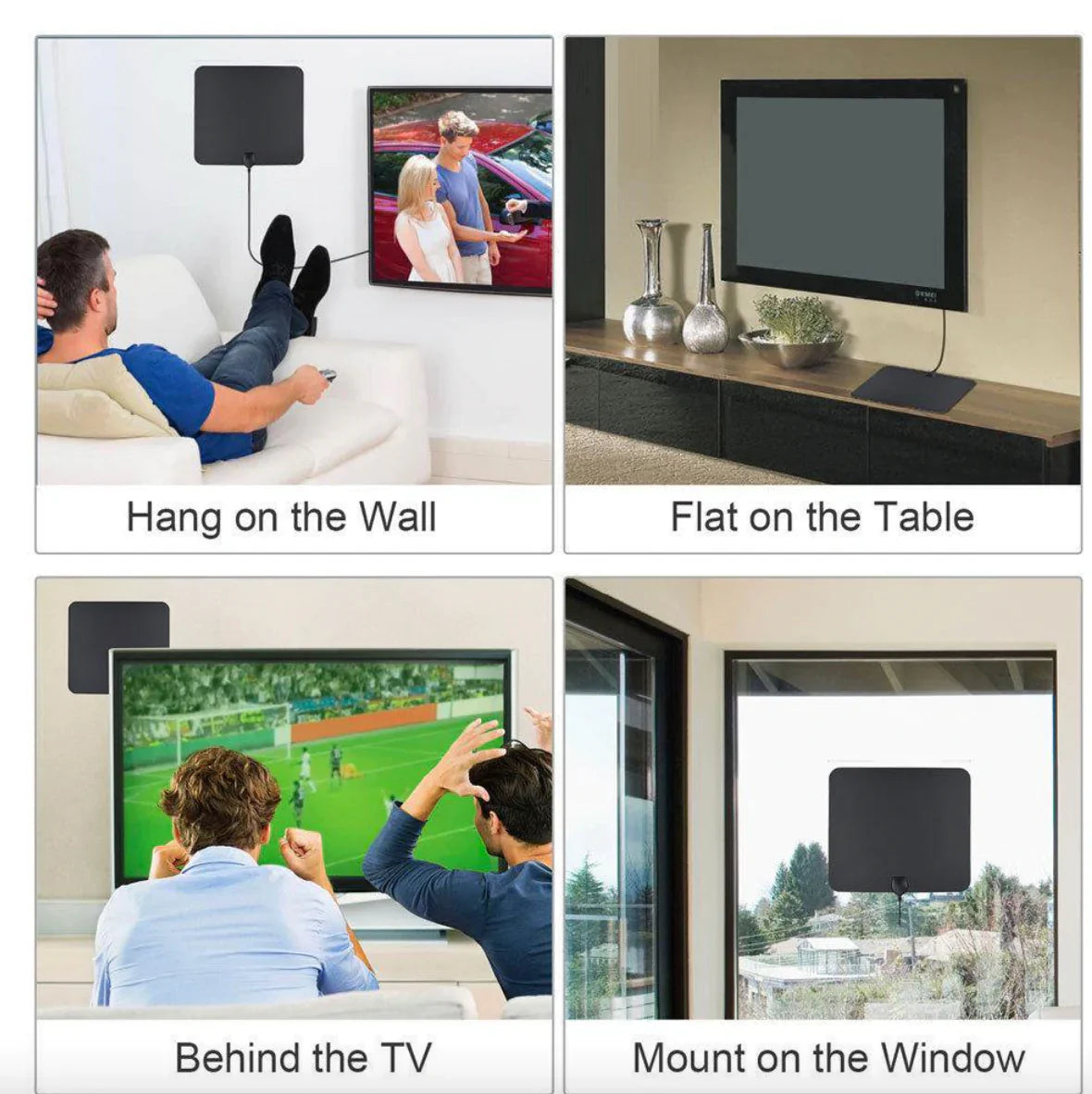 Indoor Digital TV Antenna with Signal Booster and 37dB Amplification for Local Channels