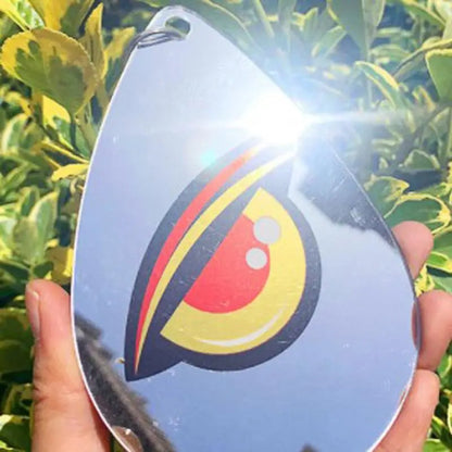 Reflective Bird Repeller Disc with Predator Eye Pattern and Stainless Steel Rings