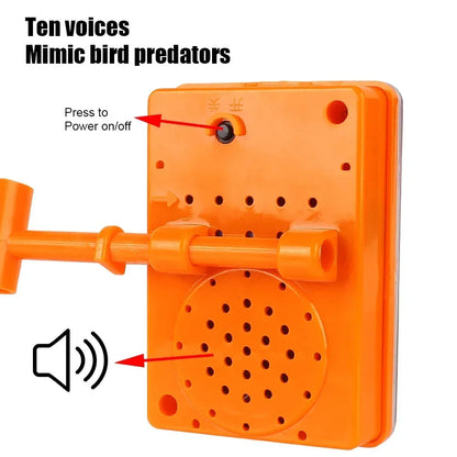 Solar Powered Bird Repeller with Rotating Mirrors and Sound Alerts, Telescopic Pole