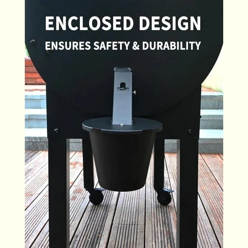 Grill Grease Collector with Reusable Liner and Fitted Lid for Pellet Grills