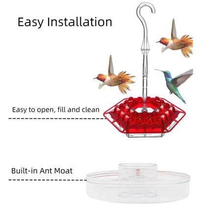 Hummingbird Feeder with Ant Moats and 30 Flower Ports, UV Resistant Polycarbonate