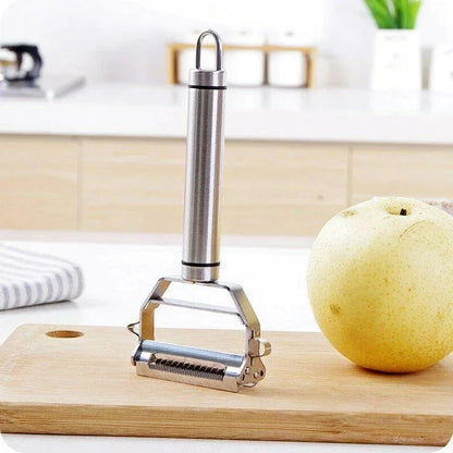 Stainless Steel Vegetable Peeler with Julienne Blade and Dual Cutting Functions