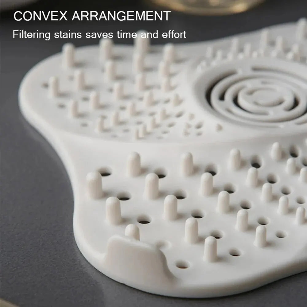 Spiral Shower Drain Hair Catcher with Suction Cups and Center Handle