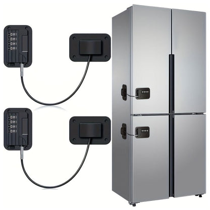 Refrigerator Door Lock with Adjustable Strap and Custom Password Code