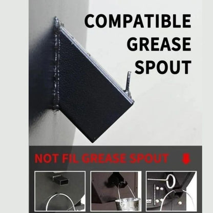 Grill Grease Collector with Reusable Liner and Fitted Lid for Pellet Grills