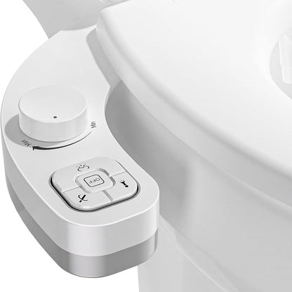 Bidet Attachment with Dual Nozzle Spray and Adjustable Water Pressure