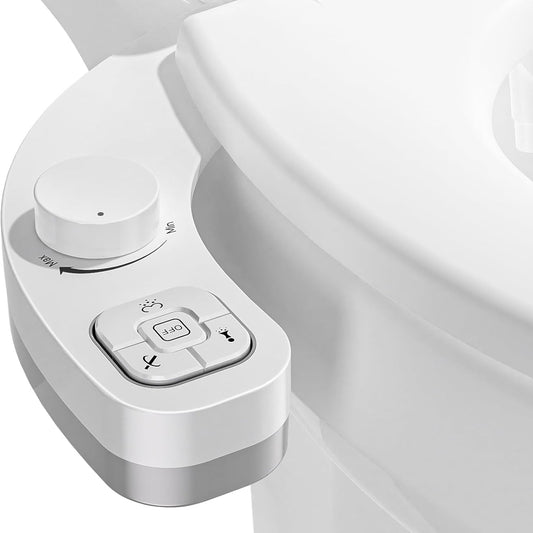 Bidet Attachment with Dual Nozzle Spray and Adjustable Water Pressure