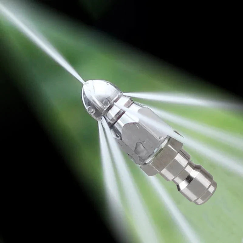 Drain Cleaning Nozzle with Rotating Jet Propulsion and Pointed Tip for Pressure Washers