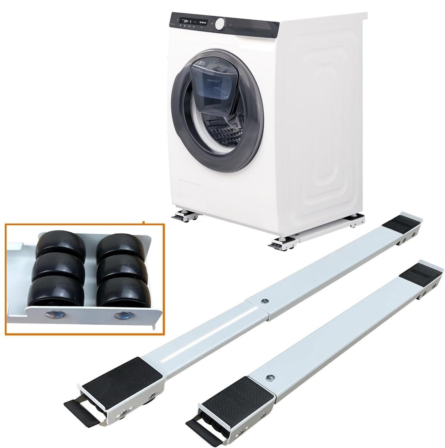 Appliance Roller Base with Dual Brake Locks and Adjustable Width