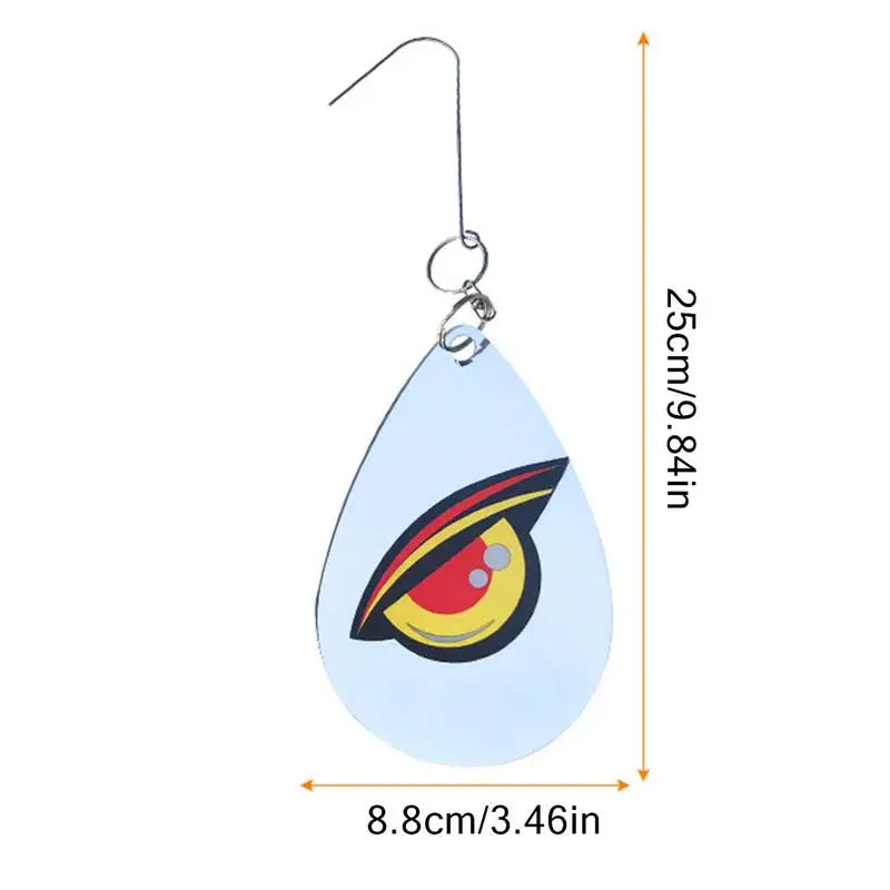 Reflective Bird Repeller Disc with Predator Eye Pattern and Stainless Steel Rings