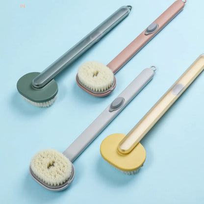 Back Scrubber with Gel Dispenser and Curved Handle, 14.2 Inch Reach
