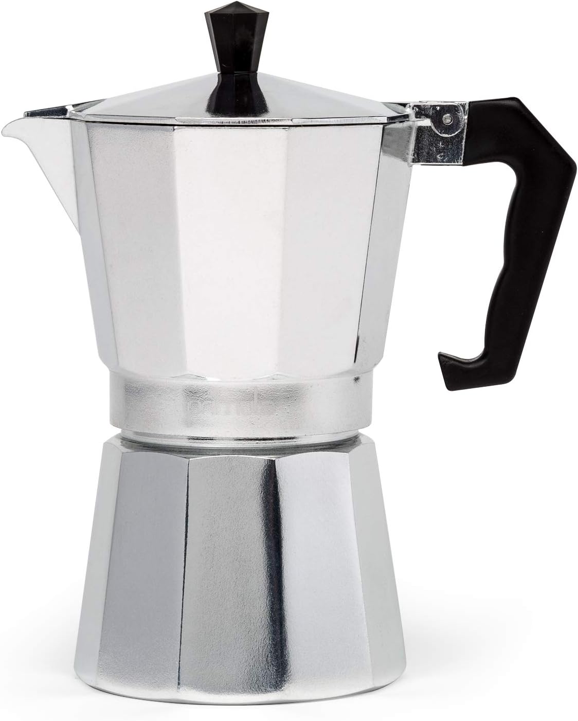 Stovetop Espresso Maker 6-Cup with Heat-Resistant Handle and Milk Frother