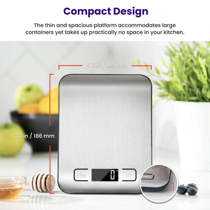 Precision Kitchen Scale with Backlit Display and Tare Function