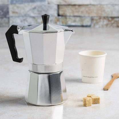 Stovetop Espresso Maker 6-Cup with Heat-Resistant Handle and Milk Frother