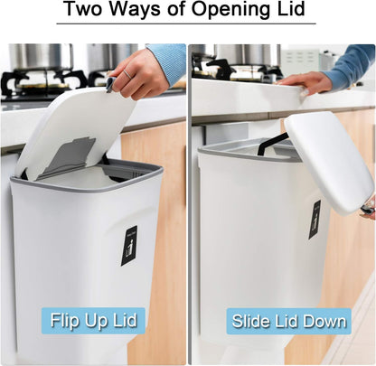 Under-Sink Compost Bin with Rolling Lid and Scraper Tool, 2.4 Gallon Capacity
