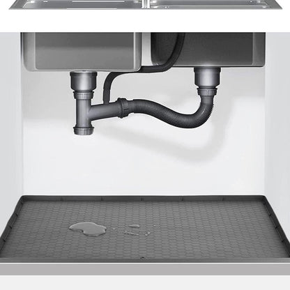 Silicone Under Sink Mat with Raised Edges and Non-Slip Surface, Trimmable