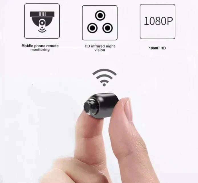 Compact HD Security Camera with Night Vision and Motion Detection, WiFi Remote Monitoring