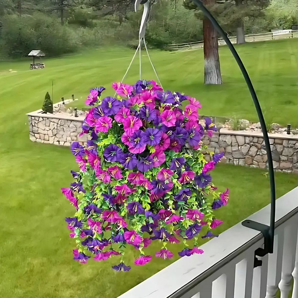 Artificial Morning Glory Vine with UV Resistant Blooms and Flexible Stems, 29.52in