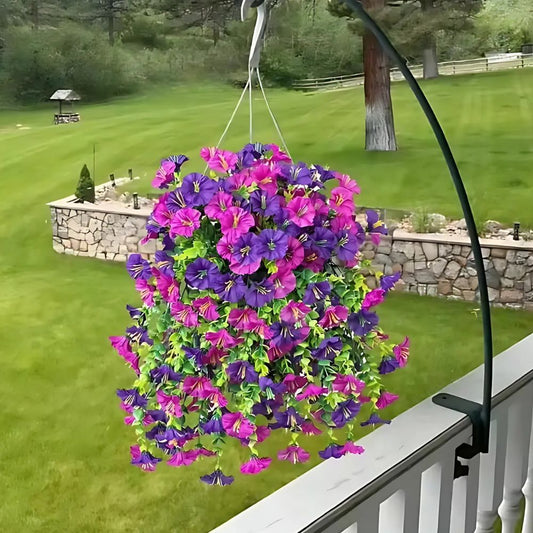 Artificial Morning Glory Vine with UV Resistant Blooms and Flexible Stems, 29.52in