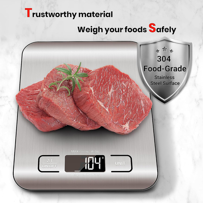 Precision Kitchen Scale with Backlit Display and Tare Function