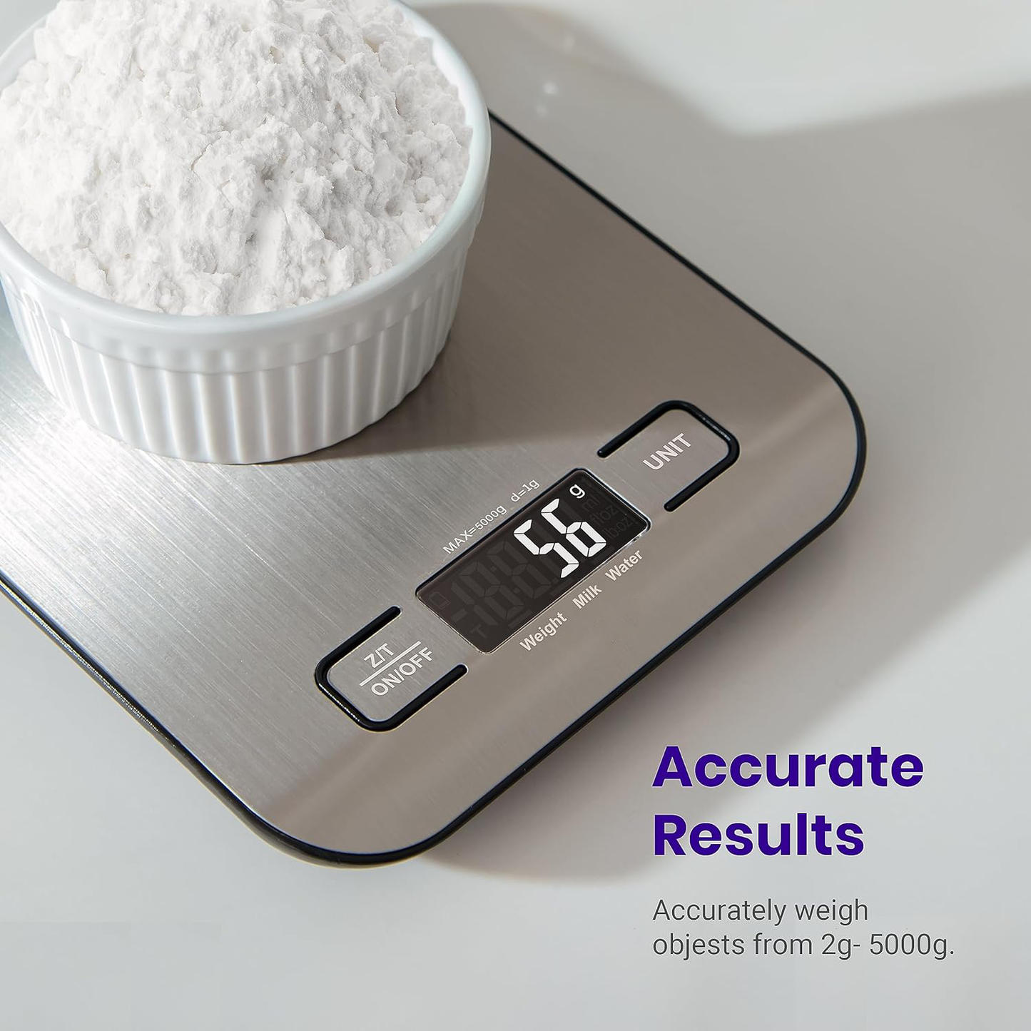 Precision Kitchen Scale with Backlit Display and Tare Function