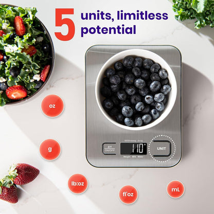 Precision Kitchen Scale with Backlit Display and Tare Function