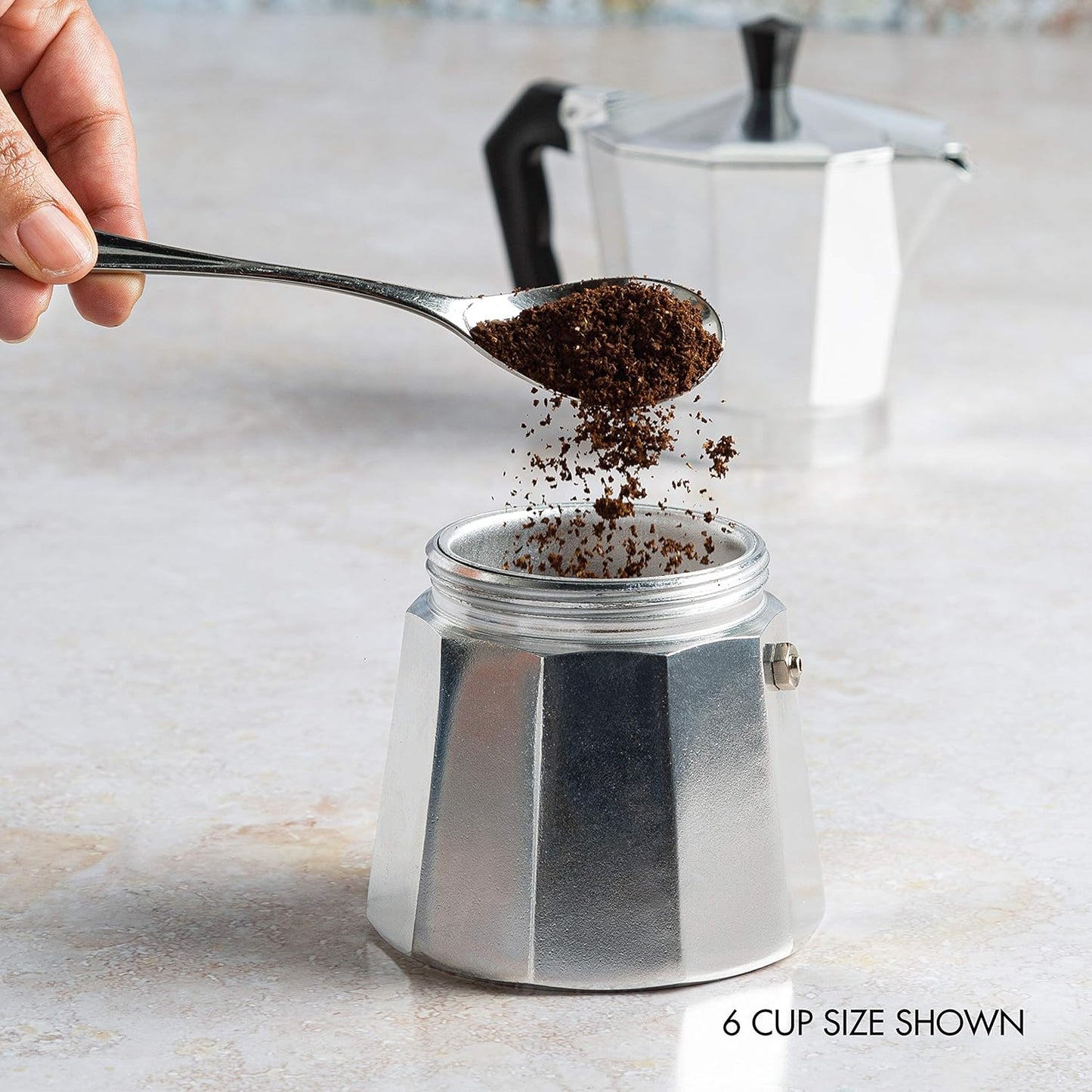 Stovetop Espresso Maker 6-Cup with Heat-Resistant Handle and Milk Frother