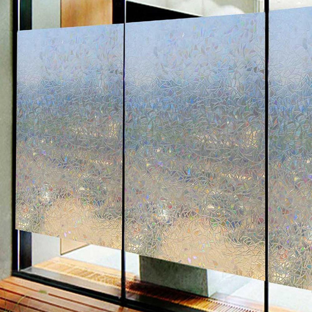 Static Cling Window Film with UV Blocking and Rainbow Light Effects
