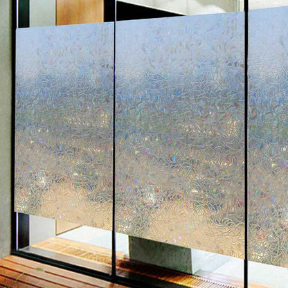 Static Cling Window Film with UV Blocking and Rainbow Light Effects