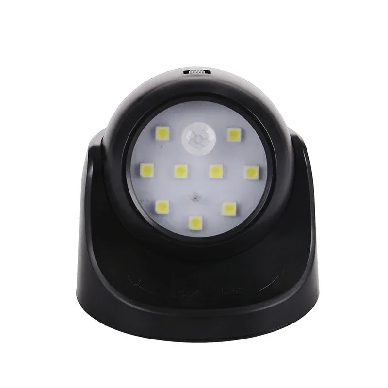 Motion-Activated LED Spotlight with 360° Rotatable Head and Weatherproof Design