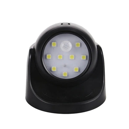 Motion-Activated LED Spotlight with 360° Rotatable Head and Weatherproof Design