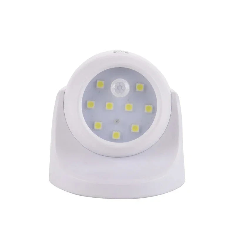 Motion-Activated LED Spotlight with 360° Rotatable Head and Weatherproof Design