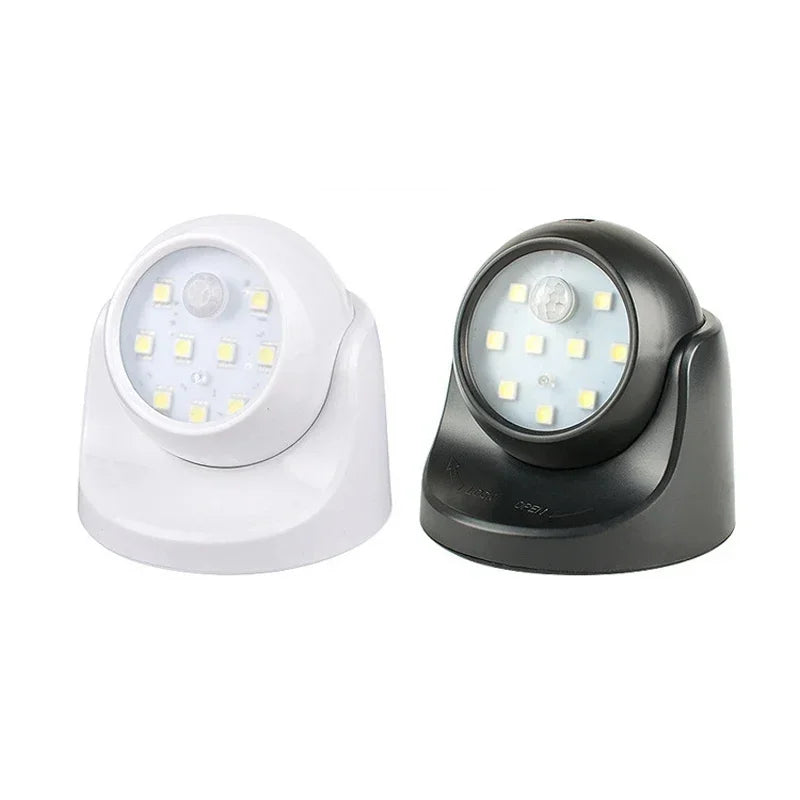 Motion-Activated LED Spotlight with 360° Rotatable Head and Weatherproof Design