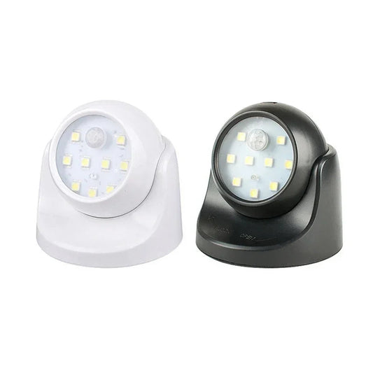 Motion-Activated LED Spotlight with 360° Rotatable Head and Weatherproof Design