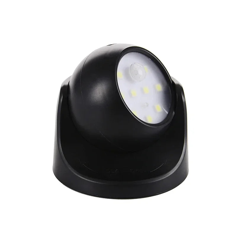 Motion-Activated LED Spotlight with 360° Rotatable Head and Weatherproof Design