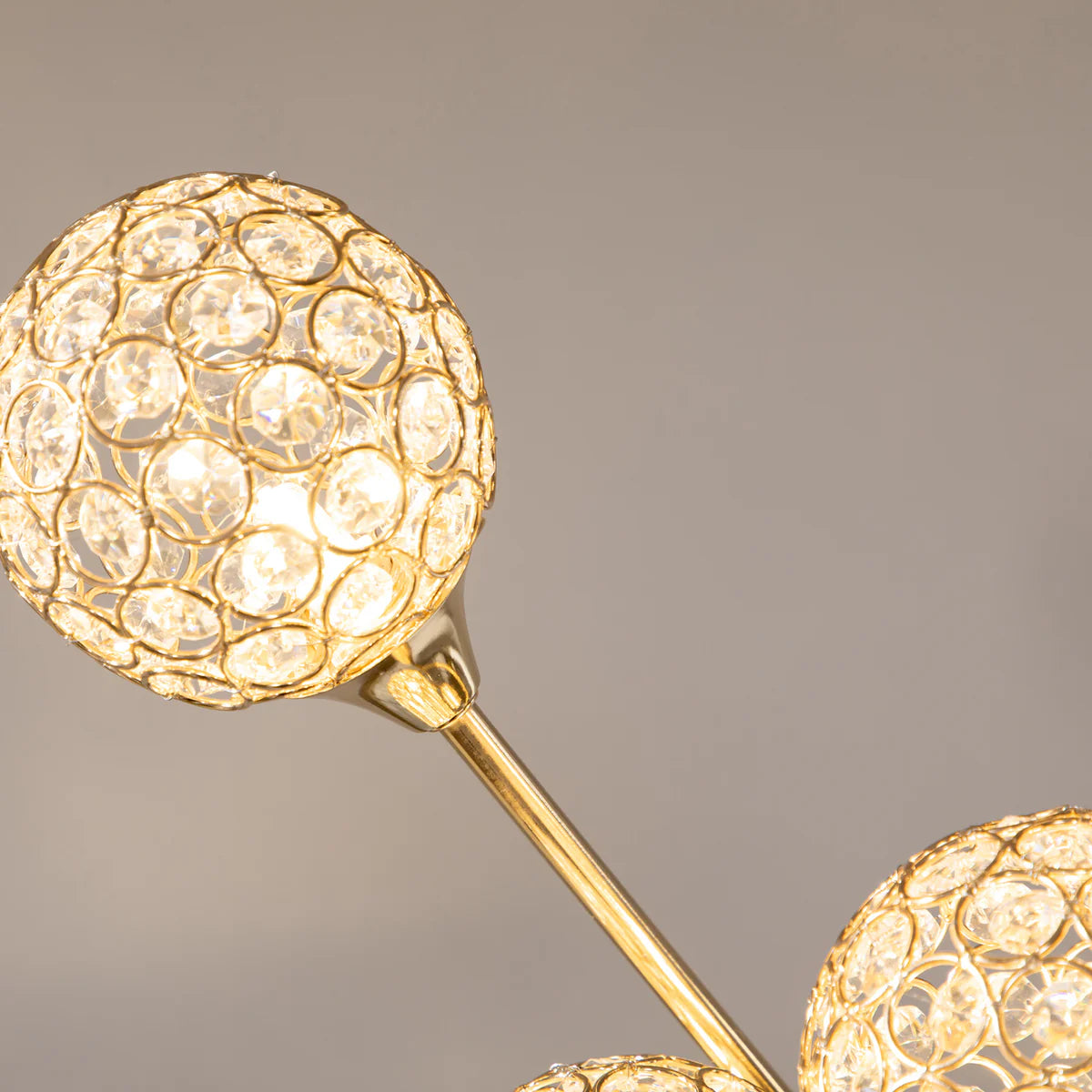 Bale 5-Light Crystal Floor Lamp, Gold Tone Metal Frame, 61.4"