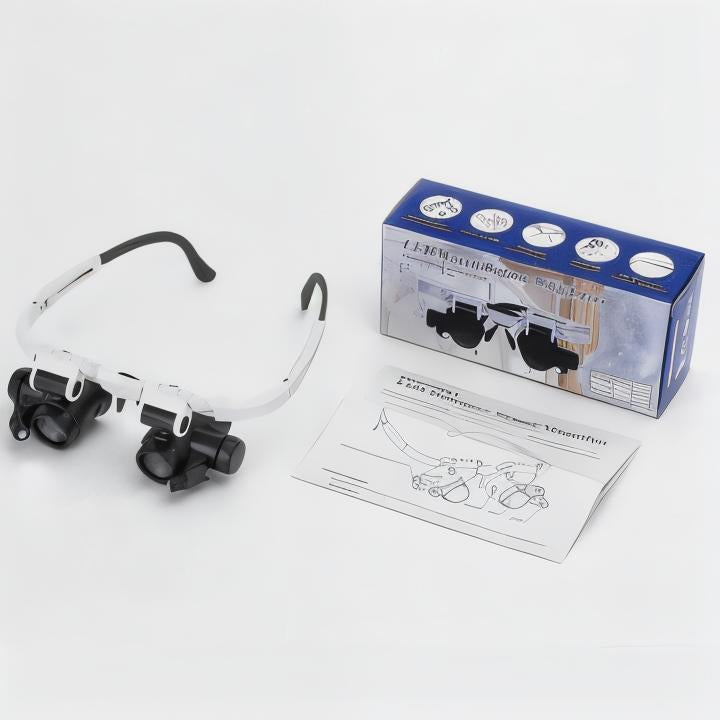 Magnifying Glasses with Dual LED Lights and Four Interchangeable Lenses