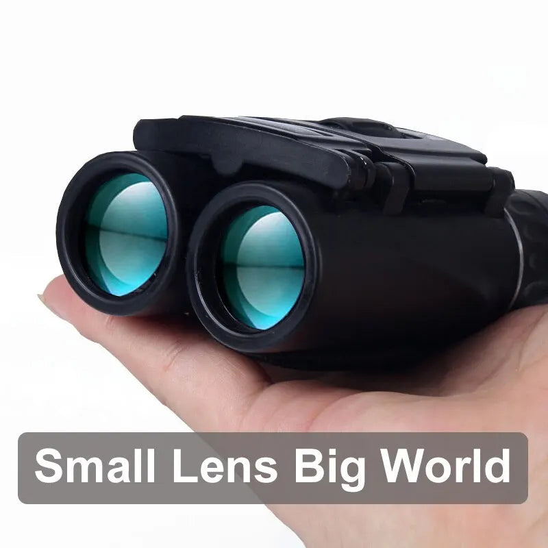 40x Magnification Compact Binoculars with Infrared Lens Coating and Foldable Design
