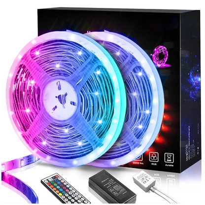 Multi-Color LED Strip Light 32.8ft with Infrared Remote and 16 Color Options