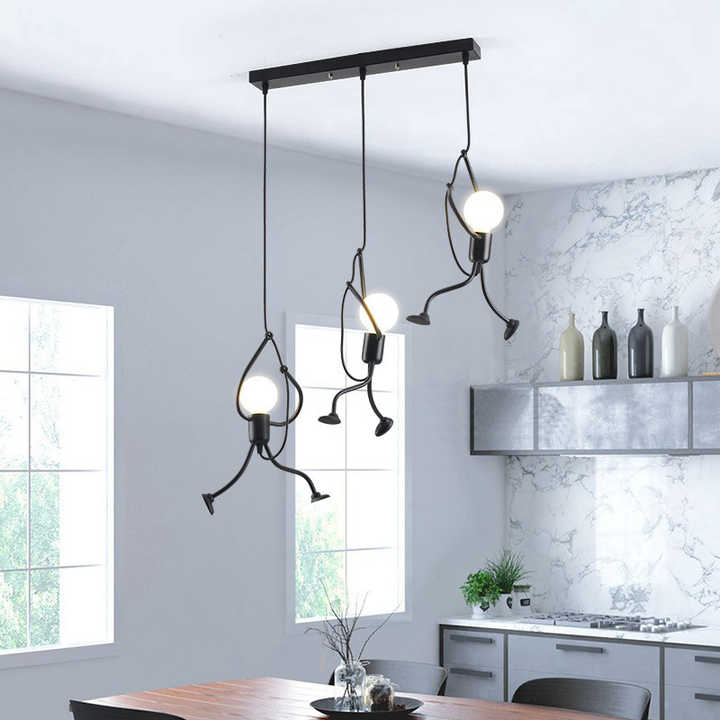 Character Design LED Ceiling Light with Warm Glow and Metal Construction