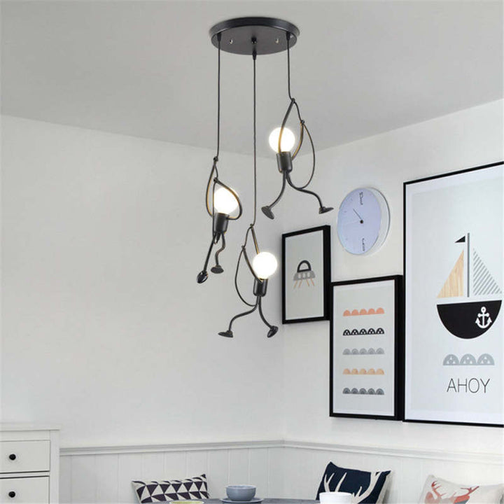 Character Design LED Ceiling Light with Warm Glow and Metal Construction