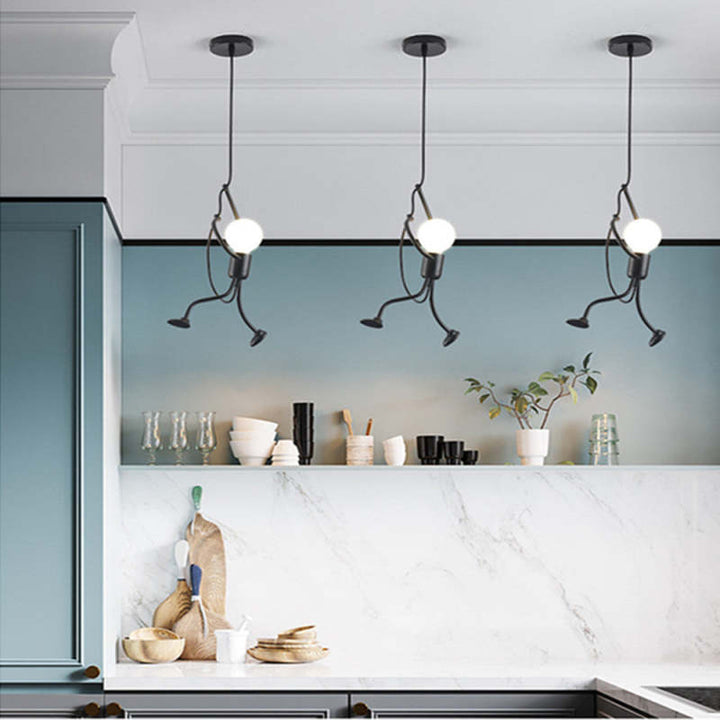 Character Design LED Ceiling Light with Warm Glow and Metal Construction